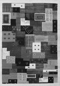 Abstract Gray Contemporary Rug, con606gry