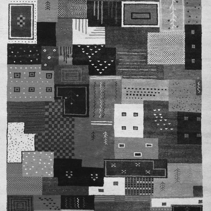 Abstract Gray Contemporary Rug, con606gry