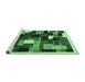 Sideview of Machine Washable Abstract Emerald Green Contemporary Area Rugs, wshcon606emgrn