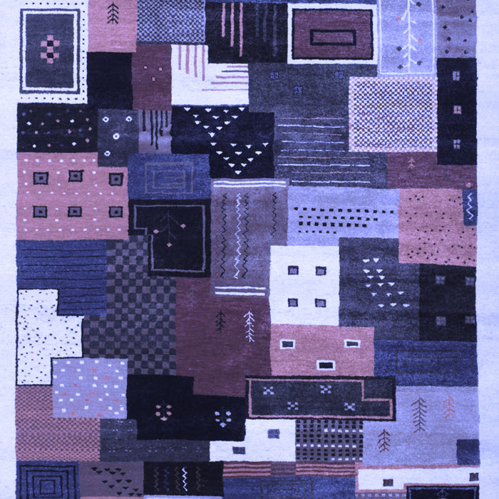 Abstract Blue Contemporary Rug, con606blu