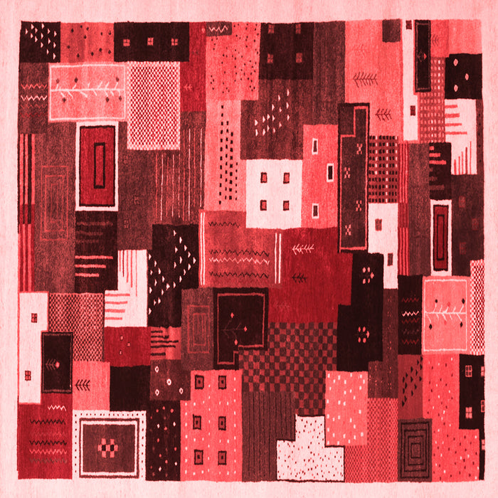 Machine Washable Abstract Red Contemporary Rug, wshcon606red