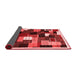 Abstract Red Contemporary Area Rugs