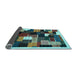 Sideview of Abstract Light Blue Contemporary Rug, con606lblu