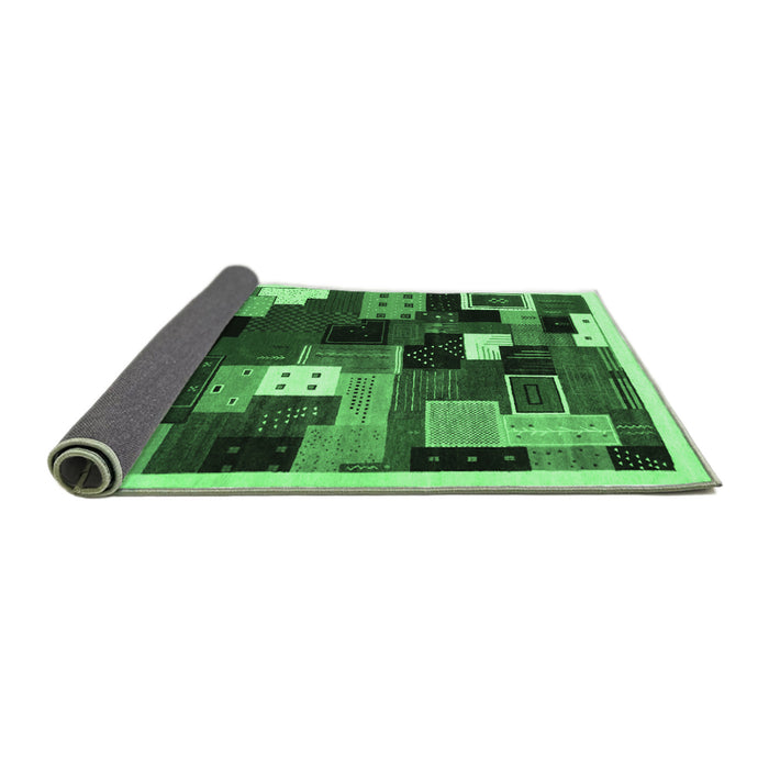 Sideview of Abstract Emerald Green Contemporary Rug, con606emgrn