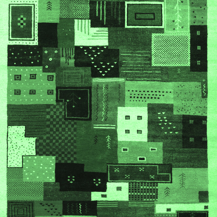 Abstract Emerald Green Contemporary Rug, con606emgrn