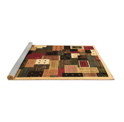 Sideview of Machine Washable Abstract Brown Contemporary Rug, wshcon606brn