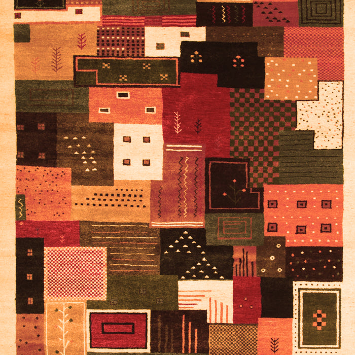 Abstract Orange Contemporary Rug, con606org