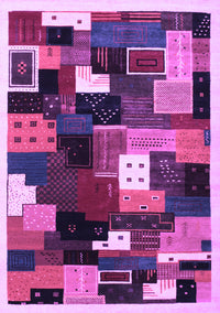 Abstract Purple Contemporary Rug, con606pur