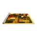 Sideview of Machine Washable Abstract Yellow Contemporary Rug, wshcon606yw