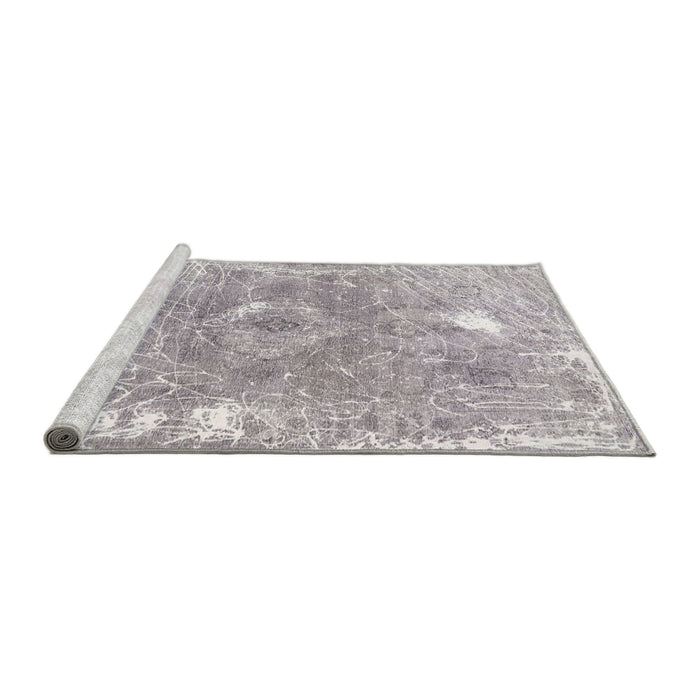 Serging Thickness of Machine Washable Contemporary Light Gray Rug, wshcon607