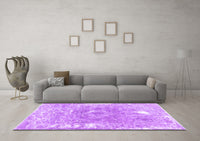 Machine Washable Abstract Purple Contemporary Rug, wshcon607pur