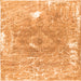 Serging Thickness of Abstract Orange Contemporary Rug, con607org