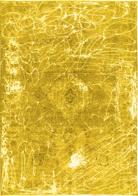 Abstract Yellow Contemporary Rug, con607yw