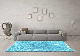 Machine Washable Abstract Light Blue Contemporary Rug in a Living Room, wshcon607lblu