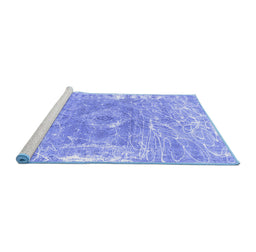 Sideview of Machine Washable Abstract Blue Contemporary Rug, wshcon607blu