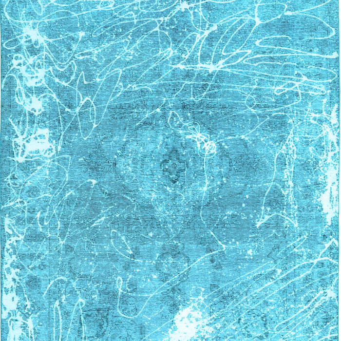 Abstract Light Blue Contemporary Rug, con607lblu