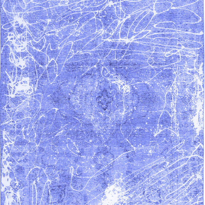 Abstract Blue Contemporary Rug, con607blu