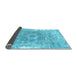 Sideview of Abstract Light Blue Contemporary Rug, con607lblu