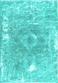 Abstract Turquoise Contemporary Rug, con607turq