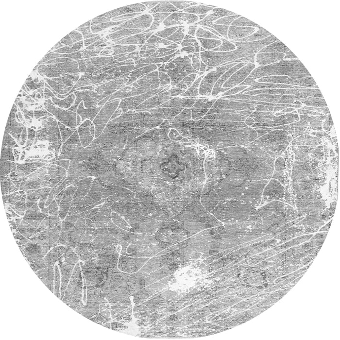 Square Abstract Gray Contemporary Rug, con607gry