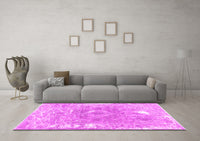 Machine Washable Abstract Pink Contemporary Rug, wshcon607pnk