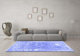 Machine Washable Abstract Blue Contemporary Rug in a Living Room, wshcon607blu