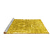 Sideview of Machine Washable Abstract Yellow Contemporary Rug, wshcon607yw