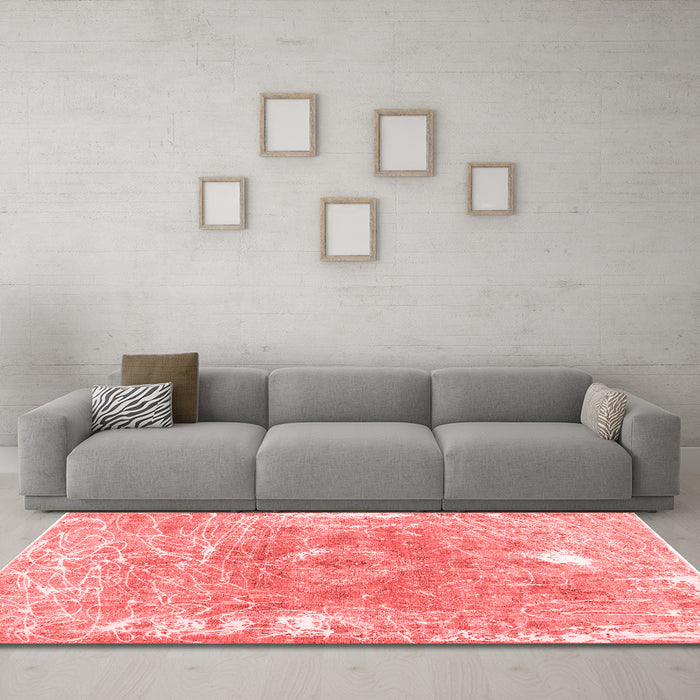 Contemporary Red Washable Rugs