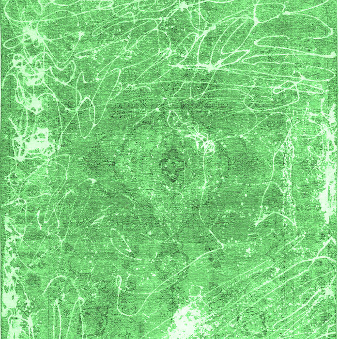 Abstract Emerald Green Contemporary Rug, con607emgrn