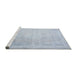 Serging Thickness of Machine Washable Contemporary Blue Gray Rug, wshcon608