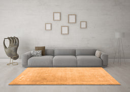 Machine Washable Abstract Orange Contemporary Area Rugs in a Living Room, wshcon608org