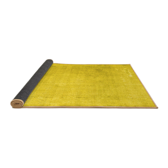 Sideview of Abstract Yellow Contemporary Rug, con608yw