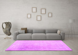 Machine Washable Abstract Pink Contemporary Rug in a Living Room, wshcon608pnk