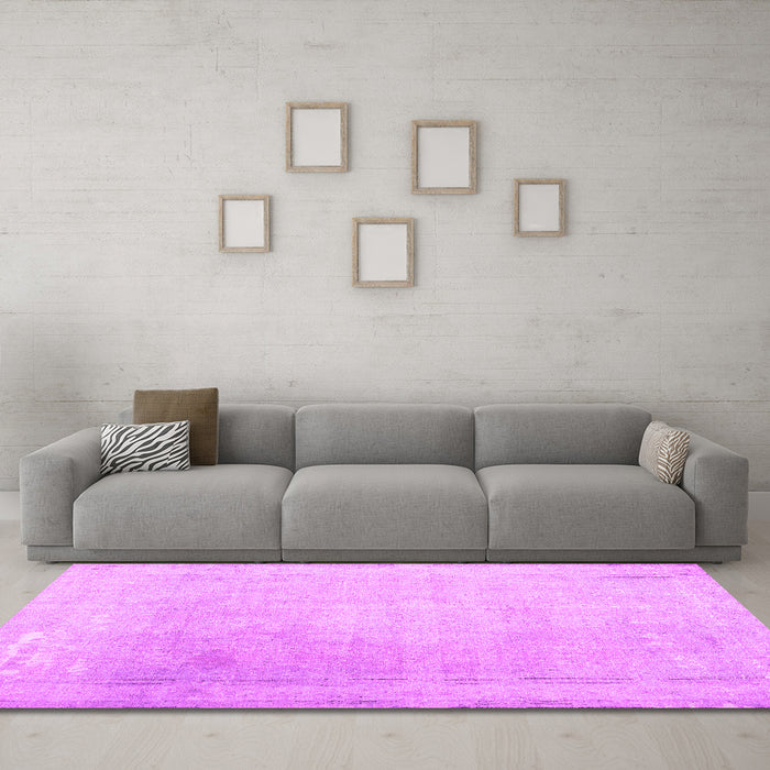 Machine Washable Abstract Pink Contemporary Rug in a Living Room, wshcon608pnk