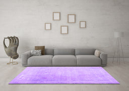 Machine Washable Abstract Purple Contemporary Area Rugs in a Living Room, wshcon608pur