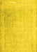 Machine Washable Abstract Yellow Contemporary Rug, wshcon608yw