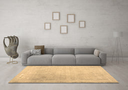 Machine Washable Abstract Brown Contemporary Rug in a Living Room,, wshcon608brn