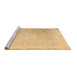 Sideview of Machine Washable Abstract Brown Contemporary Rug, wshcon608brn