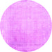 Round Abstract Pink Contemporary Rug, con608pnk