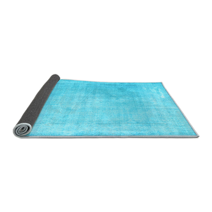 Sideview of Abstract Light Blue Contemporary Rug, con608lblu