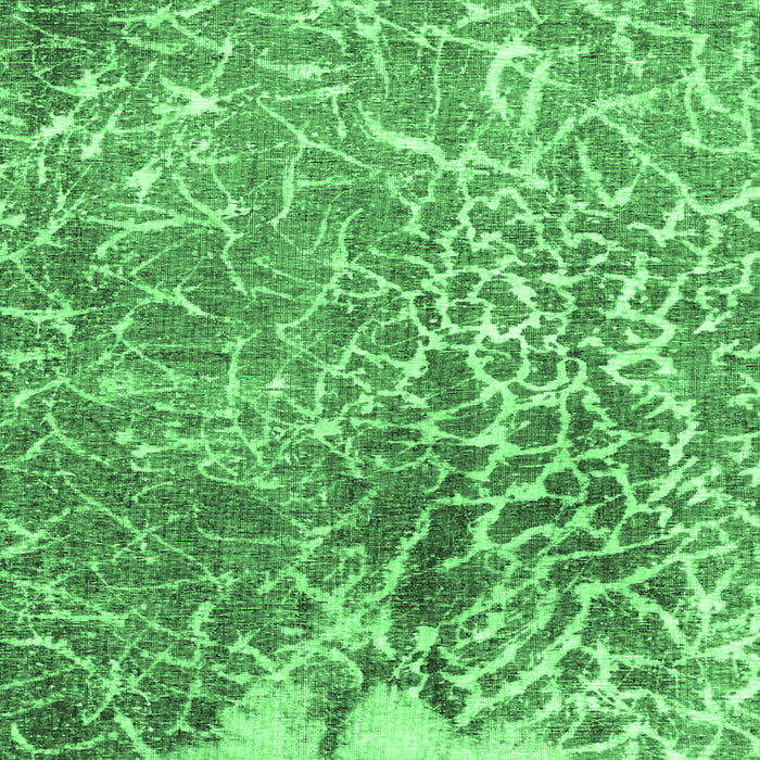 Square Machine Washable Abstract Emerald Green Contemporary Area Rugs, wshcon609emgrn