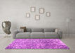 Machine Washable Abstract Pink Contemporary Rug in a Living Room, wshcon609pnk