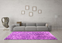 Machine Washable Abstract Pink Contemporary Rug, wshcon609pnk