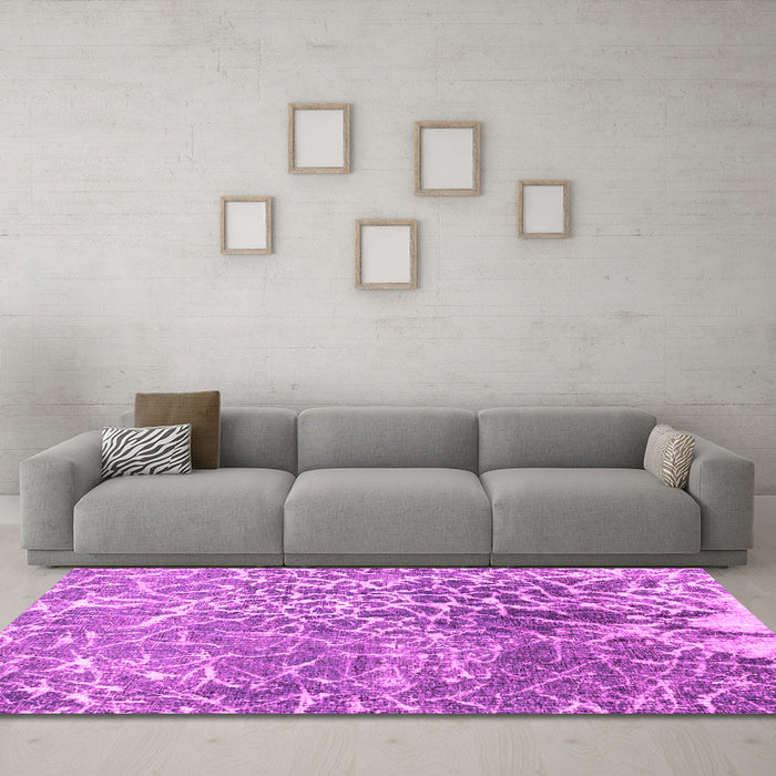 Machine Washable Abstract Pink Contemporary Rug in a Living Room, wshcon609pnk