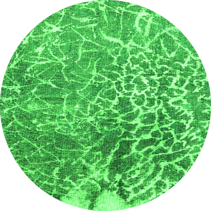 Square Abstract Green Contemporary Rug, con609grn