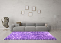 Machine Washable Abstract Purple Contemporary Rug, wshcon609pur