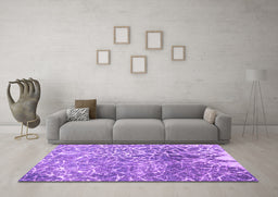 Machine Washable Abstract Purple Contemporary Area Rugs in a Living Room, wshcon609pur