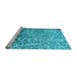 Sideview of Machine Washable Abstract Light Blue Contemporary Rug, wshcon609lblu