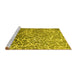 Sideview of Machine Washable Abstract Yellow Contemporary Rug, wshcon609yw