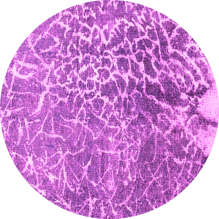 Round Machine Washable Abstract Pink Contemporary Rug, wshcon609pnk